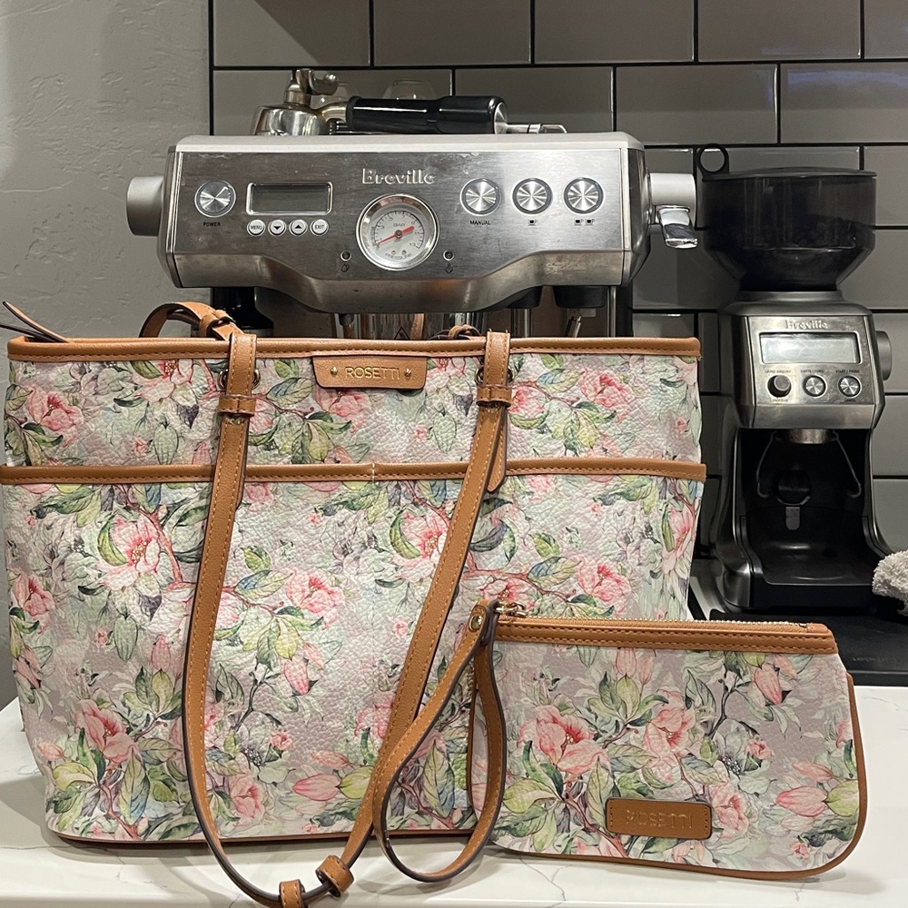 Rosetti Floral Tote Bag and Wristlet 2fer
